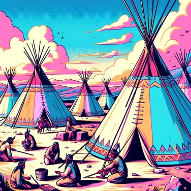 Explica por qué algunos pueblos amerindios practicaban la construcción de tipis nómadas.