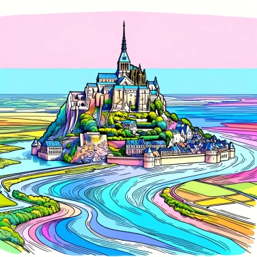 Explica por qué el Mont Saint-Michel está rodeado de agua.