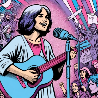 Explica por qué Joan Baez fue una voz importante en la música folk y en el compromiso social durante la década de 1960.