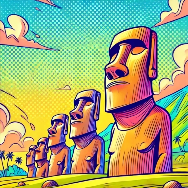 Explica por qué las estatuas de la isla de Pascua se llaman Moaï.