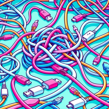 Explica por qué los cables de carga siempre se enredan.