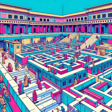 Explica por qué los primeros habitantes de la isla de Creta construyeron el palacio de Knossos con un laberinto complejo.