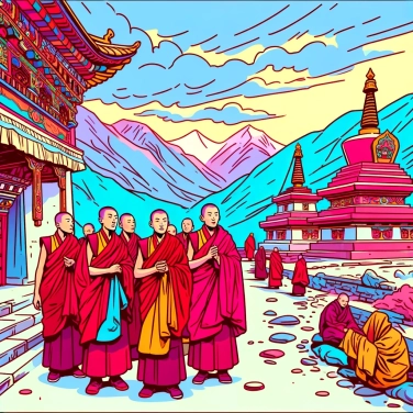 Explica por qué los trajes tradicionales de los monjes tibetanos son rojos.