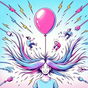 Explica por qué un globo se pega al cabello?